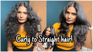 Curly to Straight hair using 1850 Agaro Blowdry Brush  Agaro Blowdry brush review  nayalooks [upl. by Leuamme]