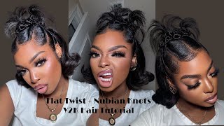 2000s nostalgia Y2K inspired hairstyle full tutorial  flat twist tutorial [upl. by Eselahs]