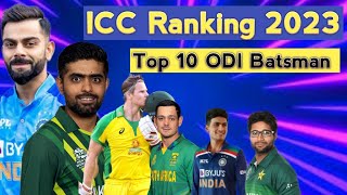 Icc Ranking 2023  Top 10 ODI Batsman 2023  Top 10 Dangerous ODI Batsman 2023 cricket [upl. by Attenrev28]