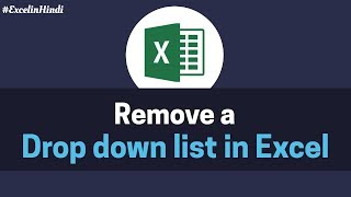 Remove a Drop down list in Excel  Excel in Hindi [upl. by Carmine145]