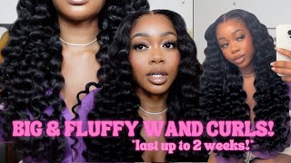 HOW TO GET BIG amp FLUFFY WAND CURLS THAT ACTUALLY LAST  28 INCH LOOSE DEEP WAVE FRONTAL WIGGINS [upl. by Albrecht]