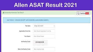 How to check results of Allen ASAT exam 2021 [upl. by Nere814]