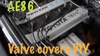 Painting 4AGE valve covers detailed guide Toyota Corolla AE86 [upl. by Esom]