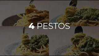 Cuatro tipos de salsa pesto paso a paso  Receta fácil italiana [upl. by Ahsekin]