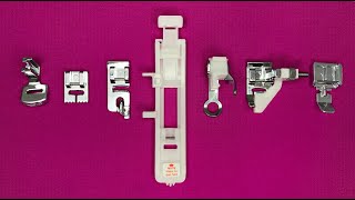 7 Different types of presser foot and their uses  Sewing tips tutorial for beginners [upl. by Van66]