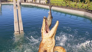 Mosasaurus Eats White Shark  Jurassic World Evolution 2  Game On Dude [upl. by Fey758]