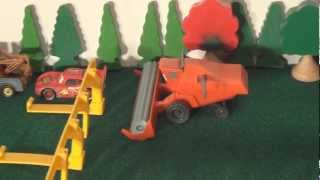 Pixar Cars Classic scene of Frank chasing Lightning and Mater awesome [upl. by Onilegna]