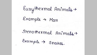 eurythermal animals and stenothermal animals with examples [upl. by Hirz]