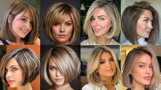 Top 40  Best Bob haircuts long amp Short Layered With bangs haircuts hairstyle dyed hair Color Ideas [upl. by Ocire239]