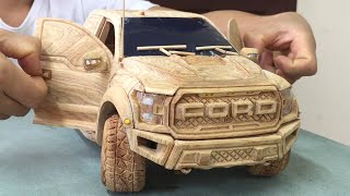 Wood Carving  Ford F150 RAPTOR 2020  Woodworking Art [upl. by Minor815]