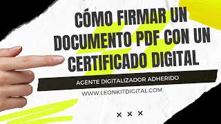 Cómo firmar un PDF con certificado digital [upl. by Samale]