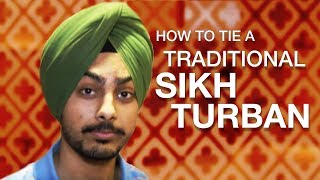 How to tie a traditional Sikh turban [upl. by Bamby]