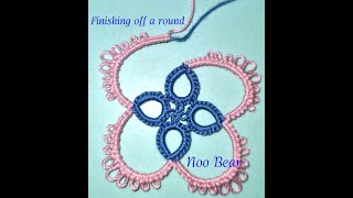 Shuttle Tatting Finishing off a round [upl. by Storm]