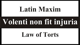 Volenti non fit injuria Latin Maxim  Law of Torts  Law Guru [upl. by Aowda]