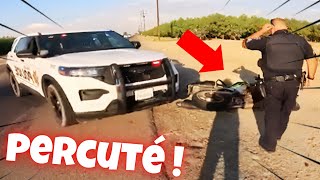 COURSEPOURSUITE QUI FINIT MAL 😱LE POLICIER PERCUTE UN MOTARD COMPILATION 2024 [upl. by Eanyl459]