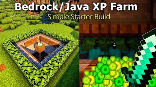 Building easiest xp Xp Farm in Minecraft Javebedrock edition minecraft trending Starter xp farm [upl. by Norok]