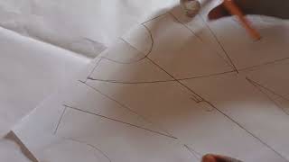 How to Draft surplice neckline with gathered side seam Part 1 [upl. by Eahsal]