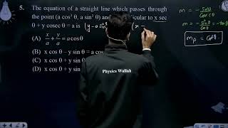 The equation of a straight line which passes through the point a cos3  a sin3 [upl. by Assylem]