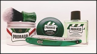 💈 Gamme PRORASO Vert MentholEucalyptus 💈 FILSLADE  Rasage Traditionnel [upl. by Naillij]