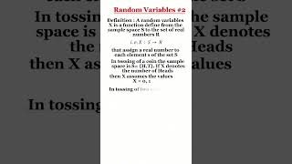 Random Variables2  Definition maths mathematics statistics [upl. by Haliehs357]