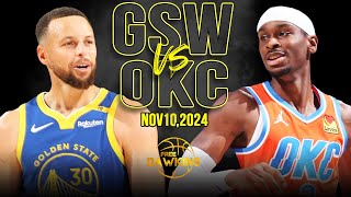 Golden State Warriors vs OKC Thunder Full Game Highlights  Nov 10 2024  FreeDawkins [upl. by Melvin]