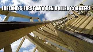 Cú Chulainn Wooden Roller Coaster POV 60fps Front Seat Tayto Park Ireland 2015 [upl. by Pontias]