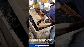 Wooden sofa staining and assembly tutorial  The workers do their job perfectly  machine shorts [upl. by Aniryt]