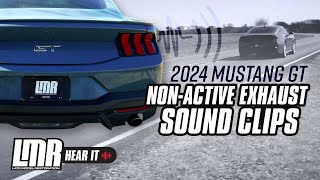 2024 Mustang GT NonActive Exhaust Stock Sound Clips  Revs Take Offs Flybys amp Decibel Levels [upl. by Ahsias]