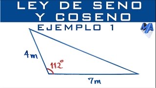 Ley de Seno y Coseno  Ejemplo 1  Solucionar el triángulo [upl. by Harak]