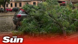 Severe storm batters Mallorca devastating residents [upl. by Abebi]