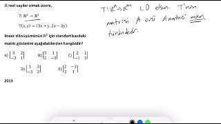 Lineer Cebir Lineer Dönüşümler Soru Çözümü 1 2013L Benzer öabtmatematik [upl. by Alston]