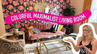 DIY Colorful Renter Friendly Apartment Makeover Maximalist Living Room [upl. by Anibor997]