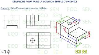 Dessin technique  LA DÉMARCHE À SUIVRE POUR FAIRE LA COTATION SIMPLE [upl. by Valery]