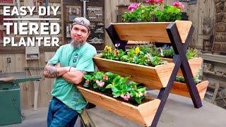 DIY Tiered 5 box planter Low Cost High Profit  Make Money Woodworking [upl. by Catlee535]