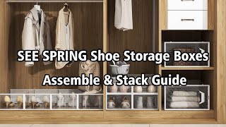 SEE SPRING Stackable Shoe Box Assemble Instruction New [upl. by Ahsemak946]