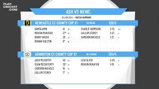 Ashington CC County Cup X1 v Newcastle CC County Cup X1 [upl. by Ahsoym]