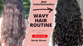 Wavy hair routine 2a 2b 2c for fine hair [upl. by Emilio949]