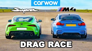 Toyota Supra vs BMW M4 DRAG RACE [upl. by Akilak]