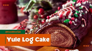 How to make a Traditional Christmas Yule Log Cake Bûche de Noël [upl. by Ofori]