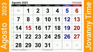 Calendario  Agosto 2023 [upl. by Rramal]