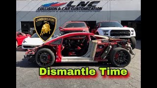 REBUILDING WRECKED 2012 LAMBORGHINI GALLARDO SUPER TROFEO DISMANTLE TIME PART 3 [upl. by Nnaeitak938]