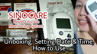 SINOCARE Blood Glucose Monitoring System Unboxing amp How to Use Philippines  Misis Bs Cube 🇵🇭 [upl. by Selimah]