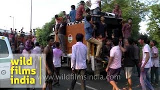 Ganesh festival procession in Delhi [upl. by Mandy]