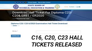 ap diploma C16 C20 C23 octnov 2024 regular and supply exams hall ticket released [upl. by Aisatana]