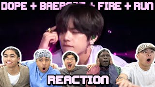 OUR FIRST TIME WATCHING BTS DOPE​ X​ BAEPSAE​ X FIRE X RUN​ LIVE [upl. by Kalfas94]