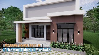 MODERN HOUSE 8X11 M 3 BEDROOM [upl. by Nyral]