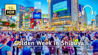 Golden Week in Shibuya 2023 Walking Tour  Tokyo Japan 4KHDRBinaural [upl. by Adala]