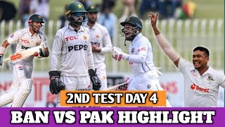 Full HiGHLIGHTS  Pakistan vs Bangladesh  2nd Test Day 4  2024  Test series [upl. by Labina]