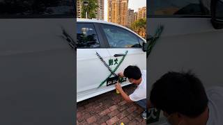 Cleaning graffitipainted cars [upl. by Nofpets759]