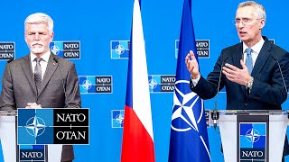 NATO Secretary General with the President of Czechia 🇨🇿 Petr Pavel 19 APR 2023 [upl. by Ynohtnanhoj]